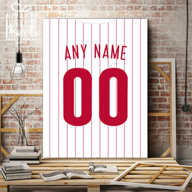 Philadelphia Jersey Custom Canvas Print Wall Art for Boy Girl Men Women Baseball Personalized Canvas Art
